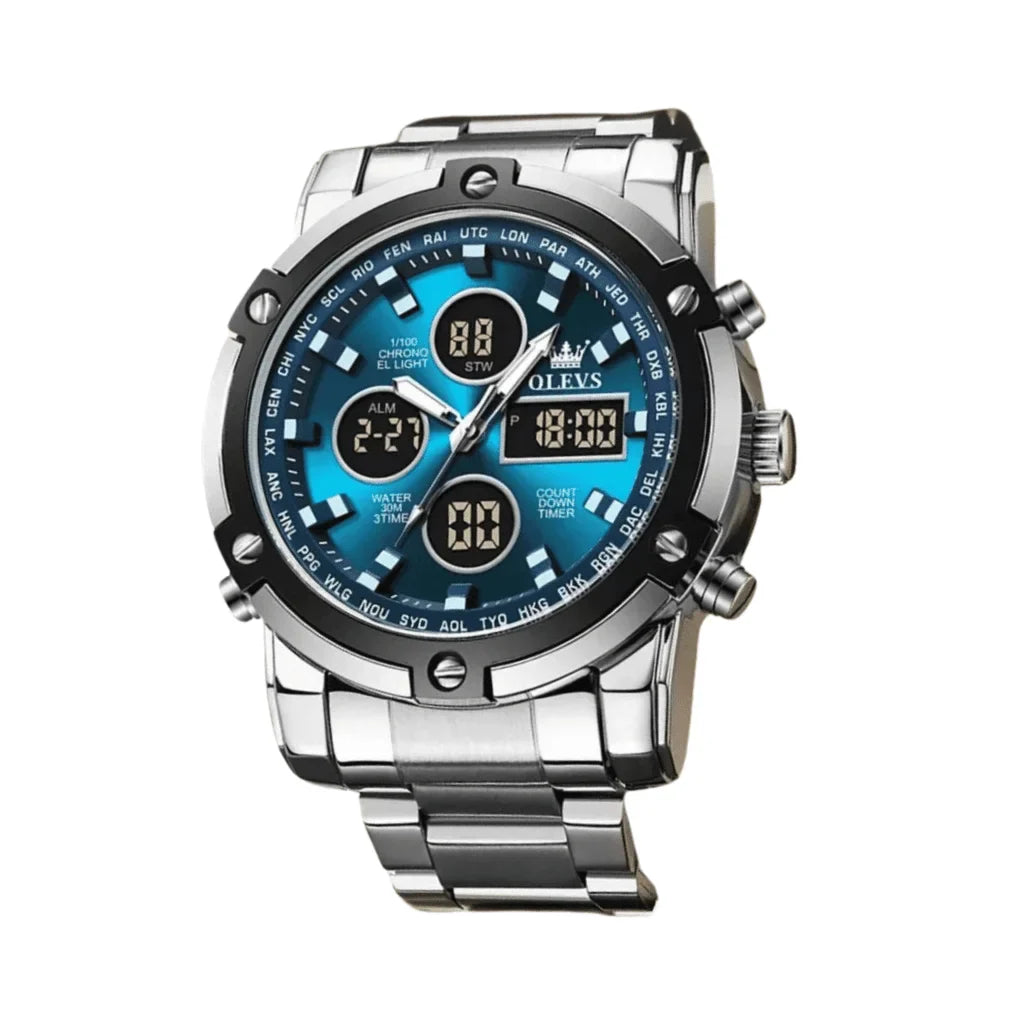 Olevs Montre Homme Chronographe Toulon | Bleue